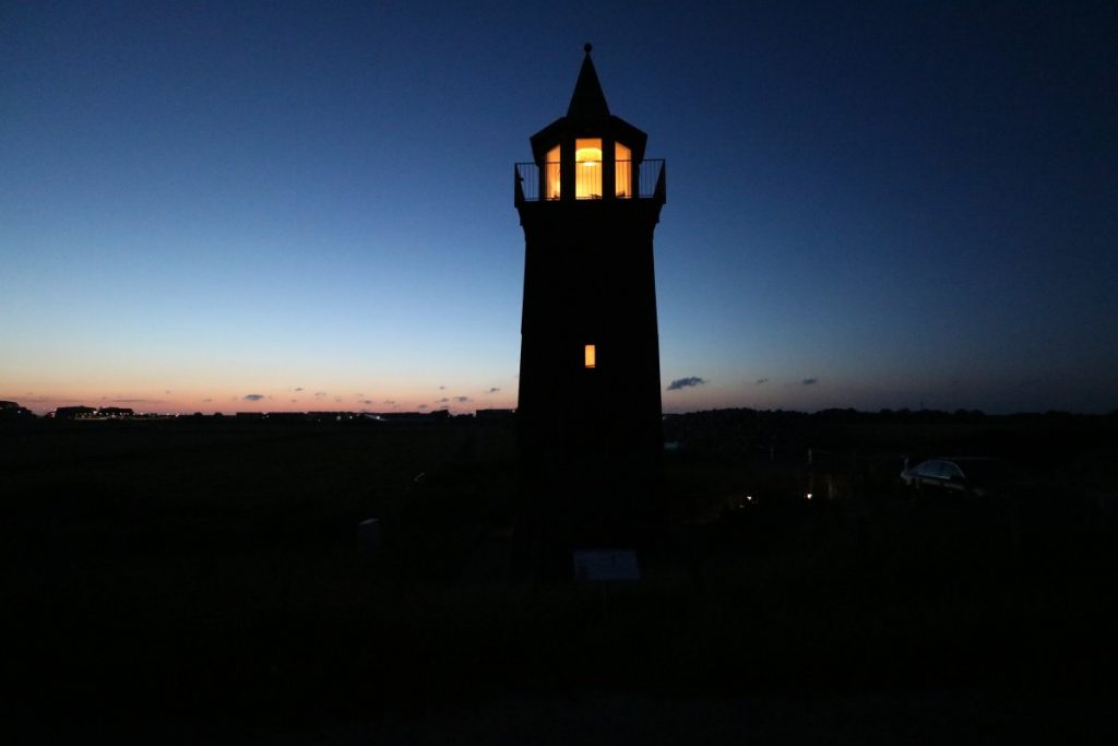 Leuchtturm Dagebüll bei Nacht